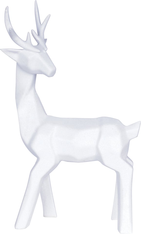 image 1 of St Helens Polyresin White Glitter Dear