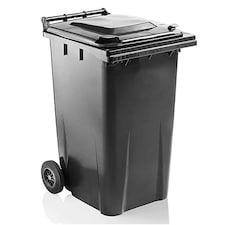 Large 240 Litre Grey Coloured Outdoor Council Wheelie Bins Complete With Lid And Wheels | Grey