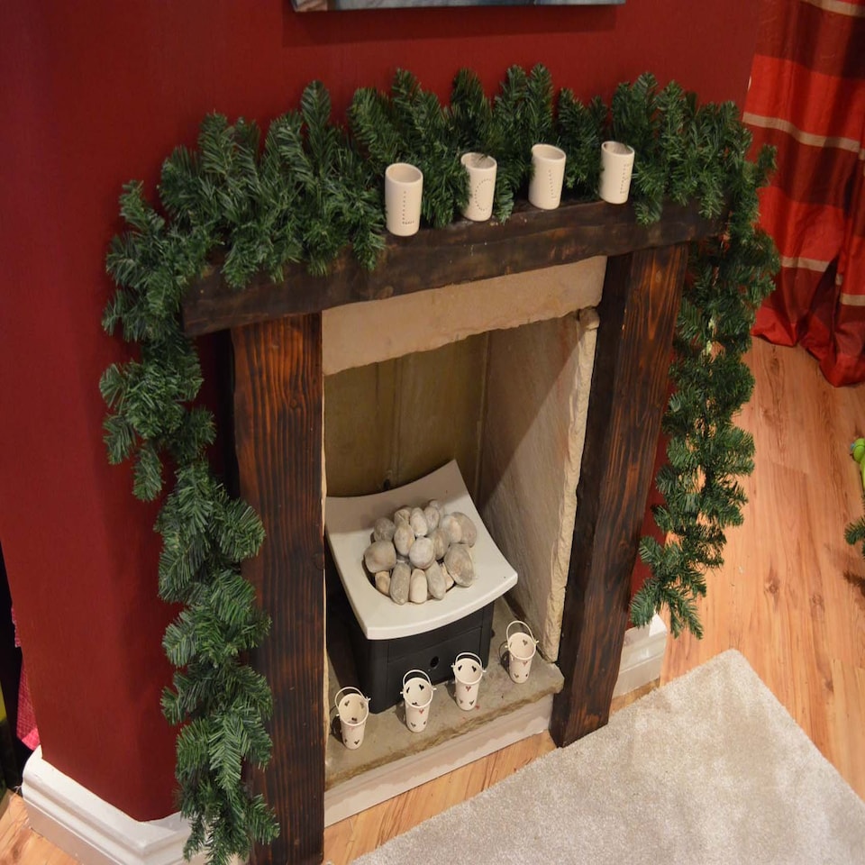 image 1 of 270cm (9ft) x 20cm Imperial Pine Christmas Garland Plain Green