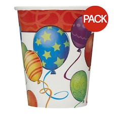 Unique Party Paper Balloons Birthday Party Cup (Pack of 8) - Multicoloured - One Size