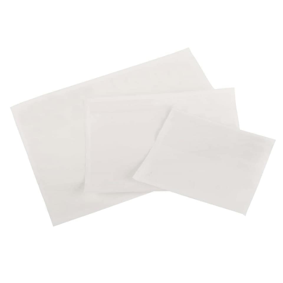 image 1 of 200 x A5 Plain (162 x 225mm) Plastic Home Office Document Enclosed Wallets With Peal & Seal Backing Ideal For Invoices White | C5