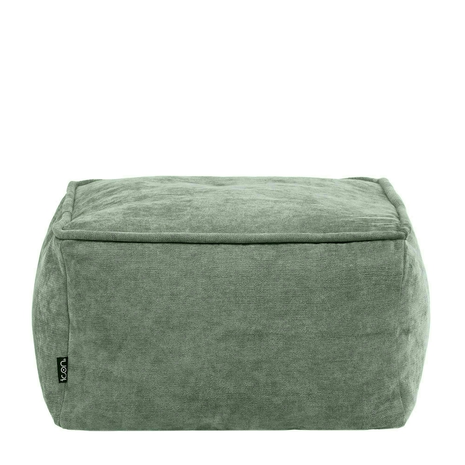 image 1 of icon Amara Chenille Bean Bag Pouffe Sage Green Green