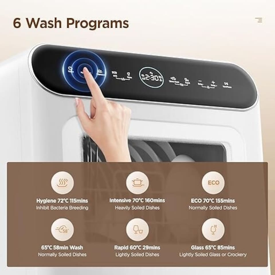 image 1 of Comfee Mini Plus Dishwasher with Built-in 6L Water Tank Hygiene Wash