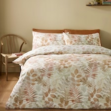 Catherine Lansfield Autumn Leaves So Soft Reversible Duvet Cover Set Natural Cream | Natural | King