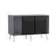 image 1 of URBNLIVING Grey Carcass 3 Door Sliding Storage Cabinet | Multi | Black Doors & White Legs | 1