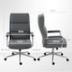 image 7 of HOMCOM Linen Fabric Office Desk Chair with Tilt Function, Charcoal Grey | Grey | One Size