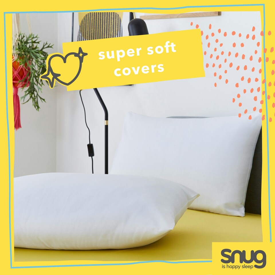 image 1 of Snug Deeply Dreamy Mattress Protector and 2 Pillows Set White | Single
