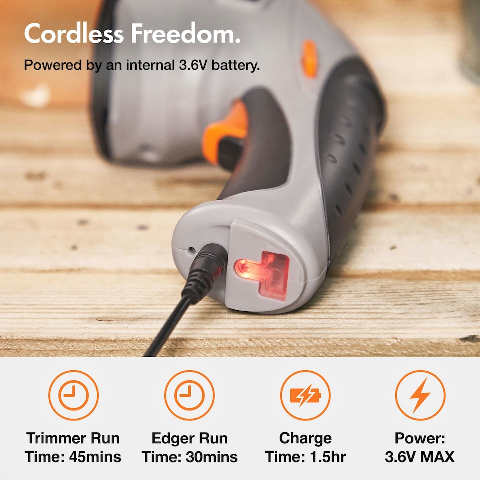 image 1 of VonHaus Cordless Hedge Trimmer & Grass Cutter 2 in 1