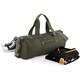 image 2 of Bagbase Plain Varsity Barrel / Duffle Bag (20 Litres) - Military Green/Military Green - One Size