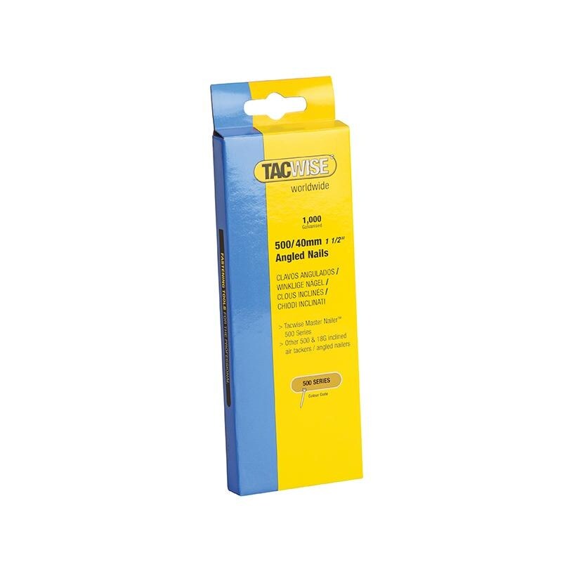 Tacwise 500 Series 18 Gauge Angled Nails Multi Multi Colour 40mm (1000) 1
