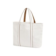 Westford Mill 20L Tote Bag - White/Caramel - One Size