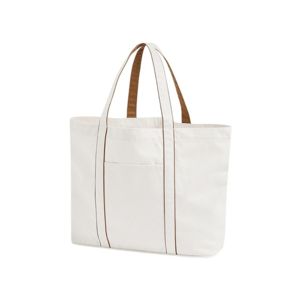 Westford Mill 20L Tote Bag - White/Caramel - One Size
