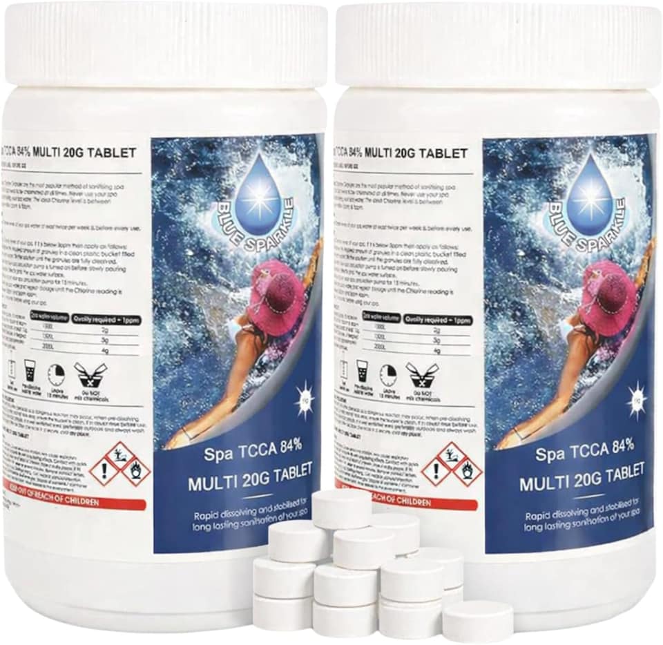 image 1 of 2Kg Multifunction Chlorine Tablets 4in1 Dispenser Tablets Sanitiser, Stabiliser, Algaecide and Clarifier for Hot Tubs