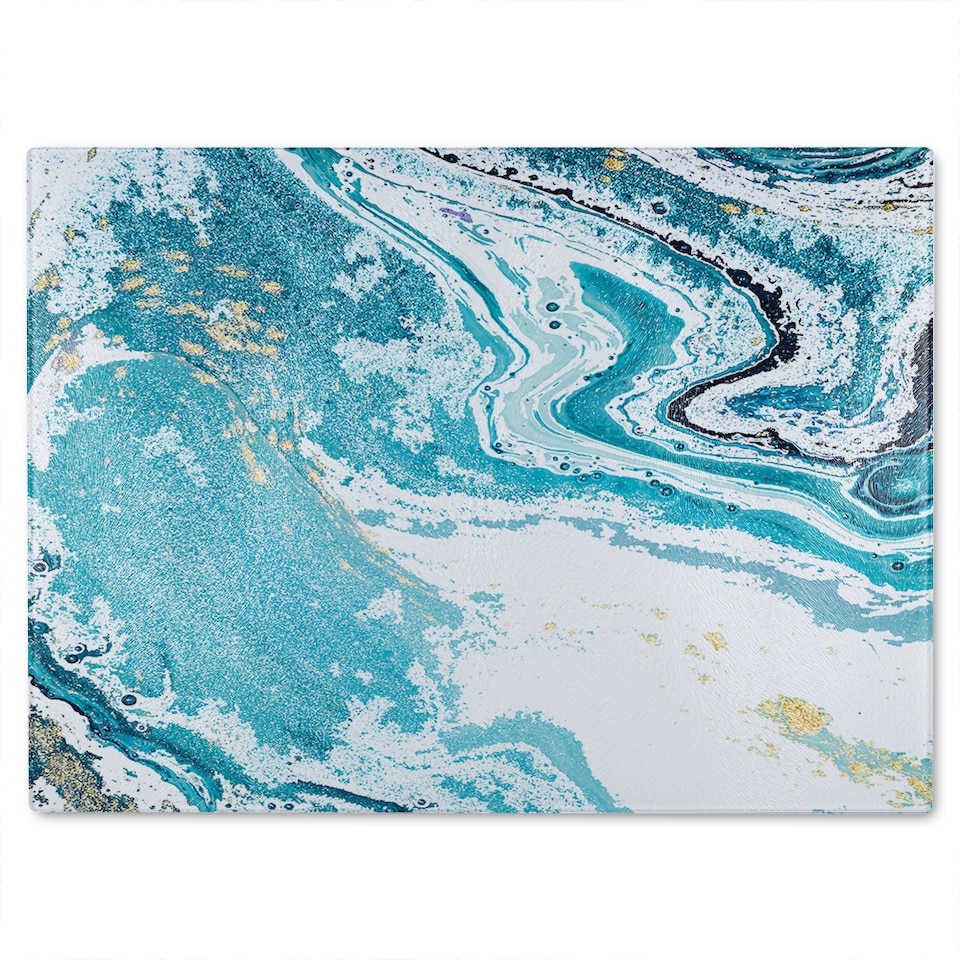 image 1 of Blue Marble Glass Chopping Board | Multi