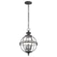 image 1 of Halleron 3 Light Outdoor Globe Ceiling Pendant Light Grey IP44, E14