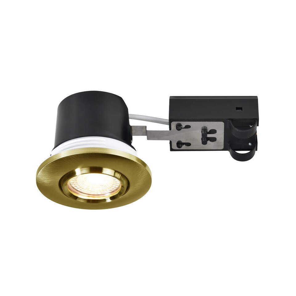 image 1 of Nordlux Umberto Indoor Downlight Brass Aluminium GU10 Adjustable Head - Mains Powered, IP44 | Gold | Brass