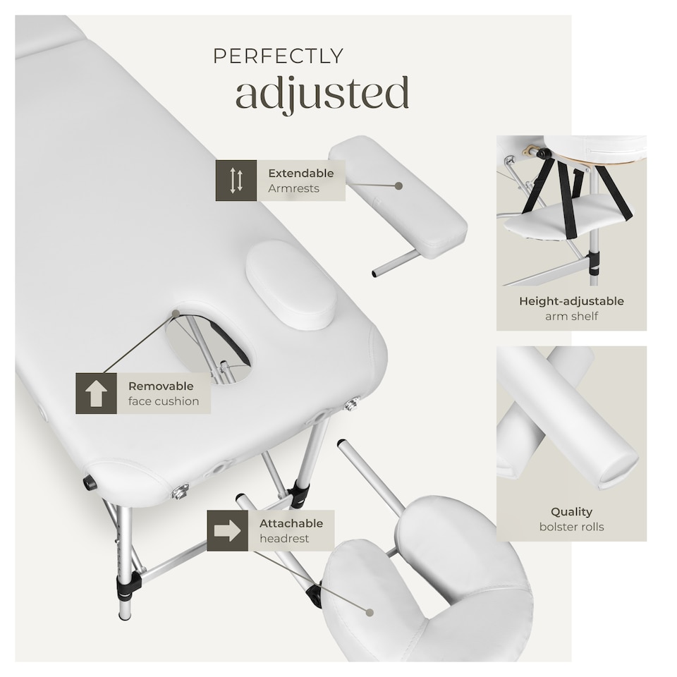 image 1 of Massage Table Set Massage Bench Massage Table 2 Zone Massage Bed Cosmetic Lounger Bag Bolsters Head And Armrests | White | white | 1