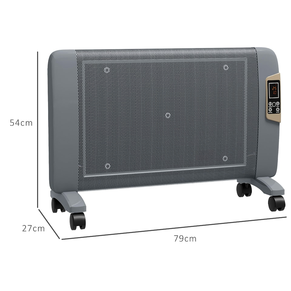 image 1 of HOMCOM Mica Electric Space Heater, Portable Heater, 2 Heat Settings, Black