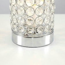 ValueLights Modern Chrome And Clear Acrylic Jewel Cylinder Touch Table Lamp
