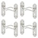 image 1 of Lisbon Metal Lever Latch Door Handles Set Rose Internal & External | Silver | Satin Nickel Keyhole | Set of 4