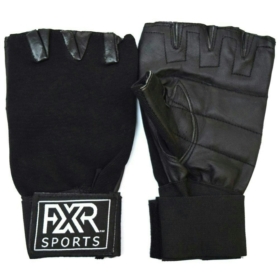 Weightlifting Gloves With Extra Long Strap Black | M