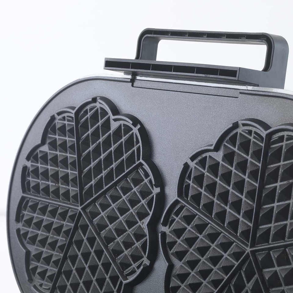 image 1 of Trebs Waffle Maker Iron, Double Heart Shape Waffle Machine with Non Stick Plates & Adjustable Temperature Control, 1200W
