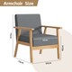 image 6 of Single seater Linen Fabric Wooden Sofa with Comfortable Padded Seat Country