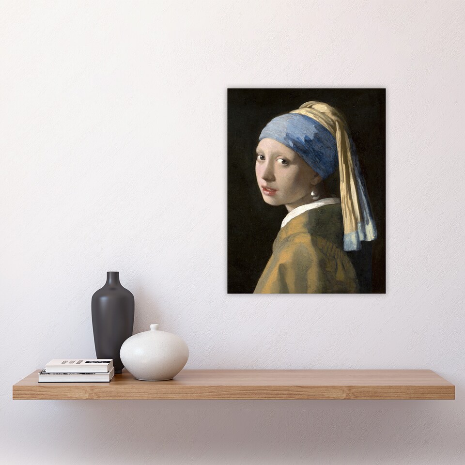 image 1 of Girl with a Pearl Earring Vermeer Vintage Wall Art Poster Print 12X16"
