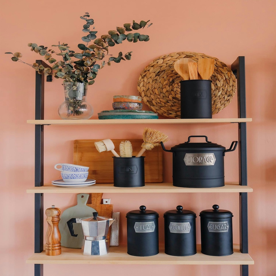 image 1 of Black Kitchen Storage Bin