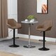 image 2 of HOMCOM Bar Stools Set of 2, Height Adjustable Swivel Barstools, PU Leather Kitchen Stools with Backs, Armrests and Footrest for Home, Counter and Dining Room, Dark Brown