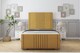 image 1 of Sloomy Harrington Mustard Plush Bed Frame With 50" Upholstered Headboard 5' King