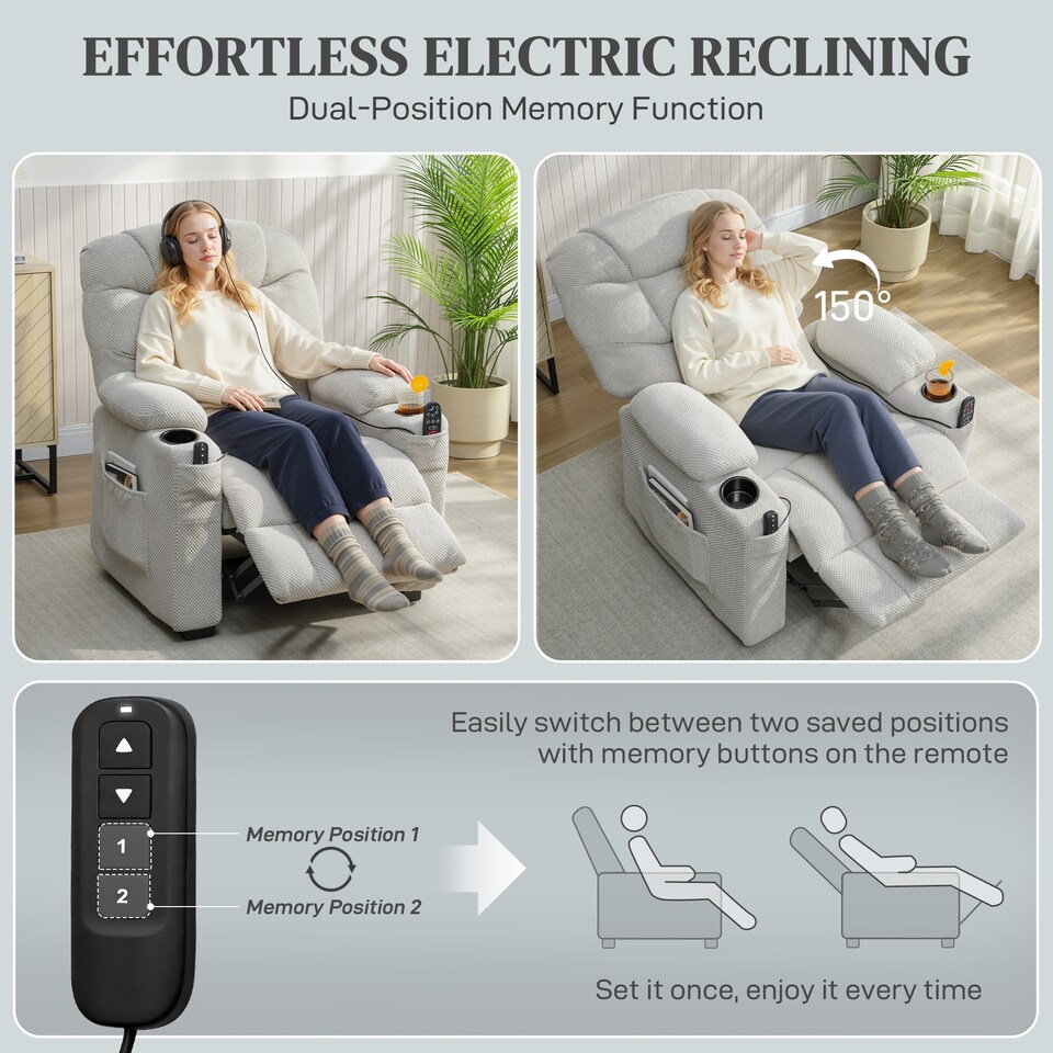 image 1 of HOMCOM Electric Massage Recliner Armchair with Heat, Reclining Chair, Grey | Grey