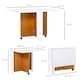 image 7 of HOMCOM Folding Dining Table Mobile Writing Desk w/ Casters Teak Colour, White