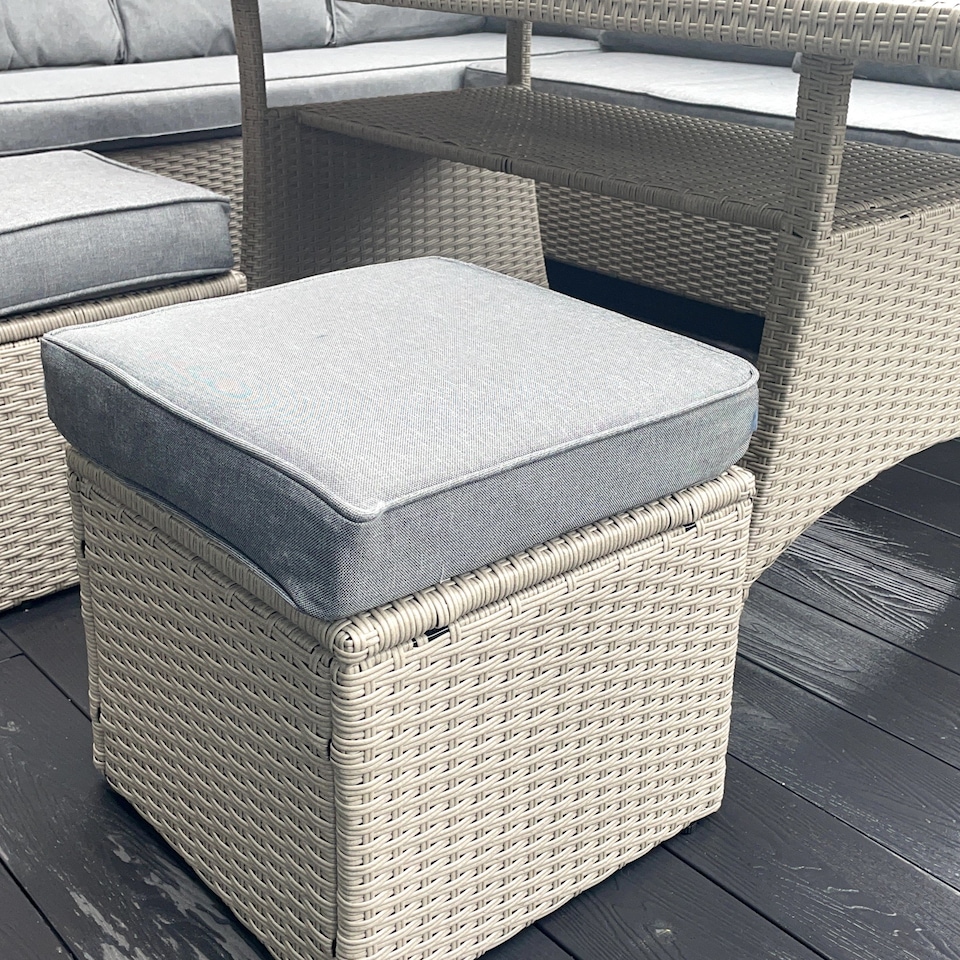 image 1 of York 8 Seat grey rattan corner sofa dining set