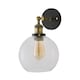 image 1 of ValueLights Sheridan Black and Gold Wall Light Amber Glass Shade