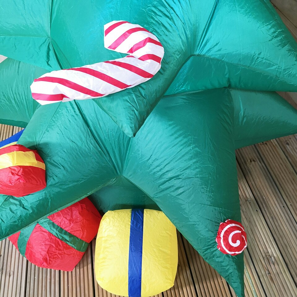 image 1 of Premier 2.4M Inflatable Outdoor LED Light Up Christmas Tree with Parcels