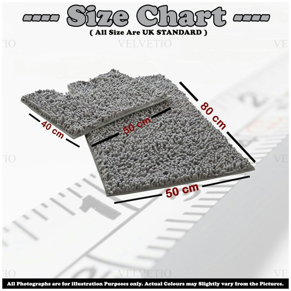 image 1 of VELVETIO Loop Bath Set Anti Slip Water Absorbent Soft Bathroom Rugs Grey | Charcoal
