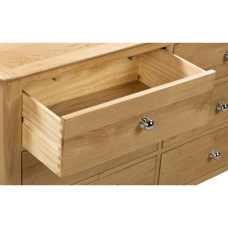 image 1 of Solid Oak 6 Drawer Wide Chest