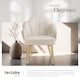 image 5 of Accent Chair Hellen - velvet cover, padded, extra-wide shell-shaped backrest | Cream | cream/gold | 2