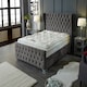 image 1 of Colleen Plush Silver King Bed Frame - Silver