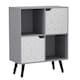 image 1 of Grey 4-Cube Storage Unit with 2 Geo Doors and Legs | White | White & Black | 1