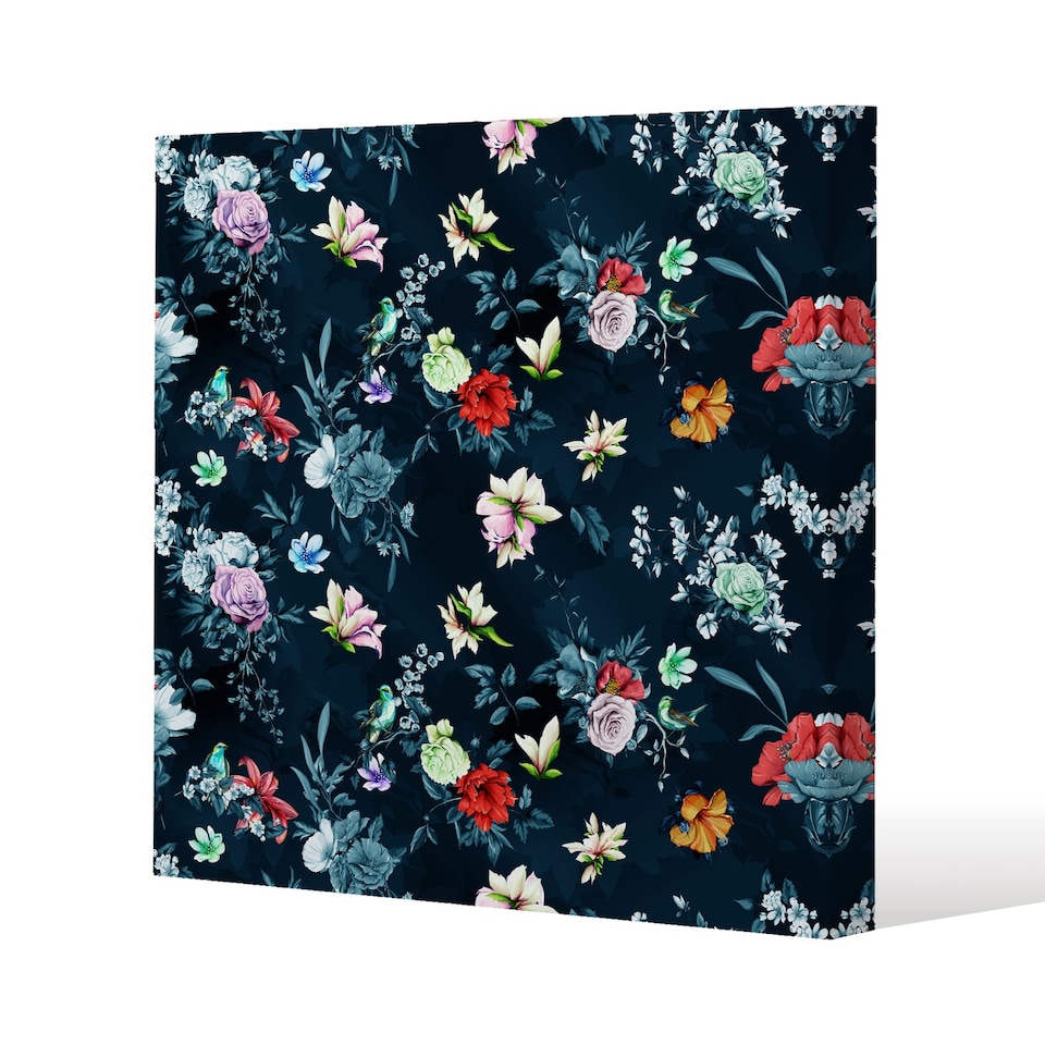 Roses & Other Bright Flowers (Canvas Print) / 114 x 114 x 4cm | Multi