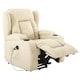image 2 of Caesar Single Motor Rise Recliner Bonded Leather Heat & Massage Chair (Cream)