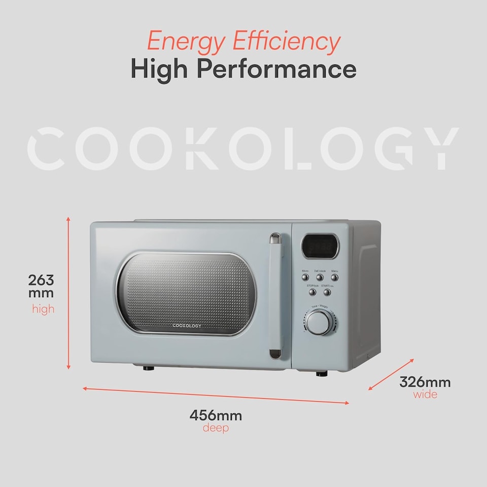 image 1 of Cookology Retro Microwave 800W Freestanding 20L - RETDD20BB Baby Blue