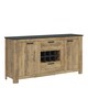 image 1 of Rapallo 2 Door 2 Drawer Sideboard with Wine Rack in Chestnut and Matera Grey