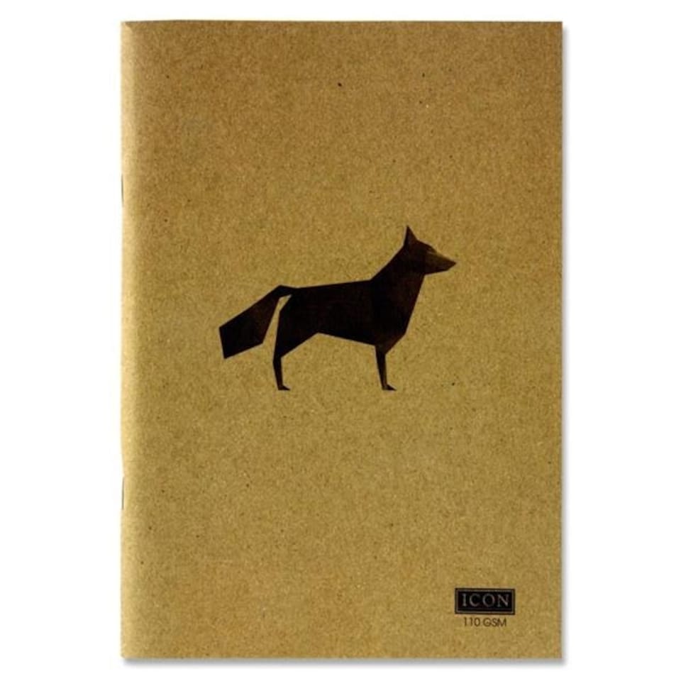 image 1 of A5 80 Pages 110gsm Animalia Design Kraft Sketch Book by Icon Art