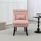 image 5 of HOMCOM Fabric Single Sofa Upholstered with Pillow Wood Leg Pink Pink