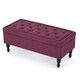 image 9 of Fuchsia Fabric Ottoman Storage Bench Pink