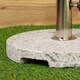 image 6 of 15kg Round Granite Garden Parasol / Umbrella Base Weight Stainless Steel Pole Grey