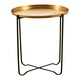 image 3 of Interiors by Premier Elegant Design Gold Finish Round Top Side Table, Versatile Small Table, Sleek And Sturdy Bedside Table